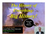Big History I Intro