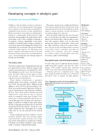 Developing Concepts in Allodynic Pain