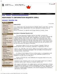 RESPONSES to INFORMATION REQUESTS (Rirs)