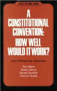 A Constitutional Convention to Propose Amendment of the U.S