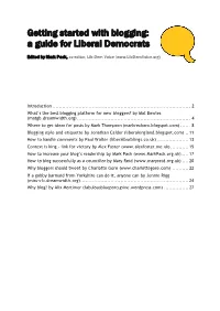 Getting Started with Blogging: a Guide for Liberal Democrats