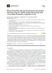 Quasi-Probability Husimi-Distribution Information and Squeezing in a Qubit System Interacting with a Two-Mode Parametric Ampliﬁer Cavity