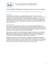 Testing TRILL (Transparent Interconnect for Lots of Links)