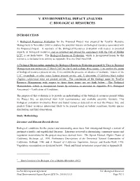 V. Environmental Impact Analysis C. Biological Resources
