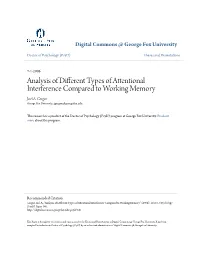 Analysis of Different Types of Attentional Interference Compared to Working Memory Joel A