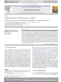 Complement Factor H Related Proteins (Cfhrs)