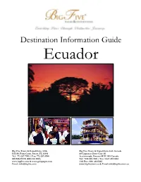 Destination Information Guide Ecuador