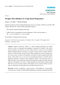 Droplet Microfluidics for Chip-Based Diagnostics