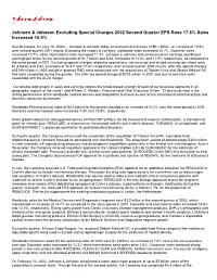 Johnson & Johnson Excluding Special Charges 2002 Second Quarter