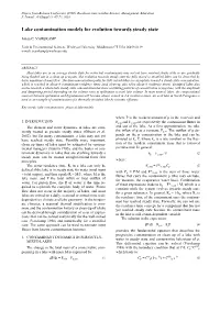 Lake Contamination Models for Evolution Towards Steady State