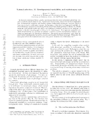 Natural Selection. II. Developmental Variability and Evolutionary Rate