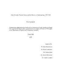 Popular Genres and the Rhetoric of Anthropology, 1900-1940 Risa Applegarth a Dissertation Submitted to the Facult