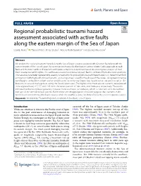 Regional Probabilistic Tsunami Hazard Assessment Associated with Active Faults Along the Eastern Margin of the Sea of Japan Iyan E