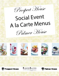 Social Event a La Carte Menus Palmer House Brunch Buffet