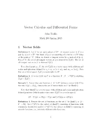 Vector Calculus and Differential Forms