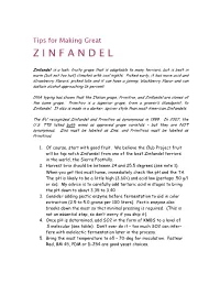 Zinfandel Tips