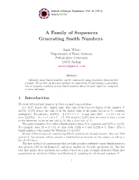 A Family of Sequences Generating Smith Numbers