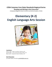 K-2 ELA Handout