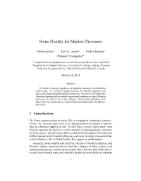 Stone Duality for Markov Processes