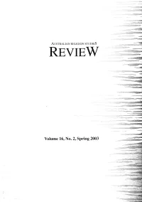 Australian Religion Studies Review