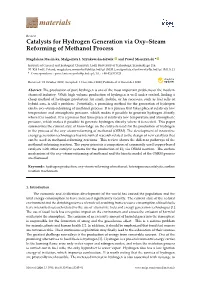 Catalysts for Hydrogen Generation Via Oxy–Steam Reforming of Methanol Process