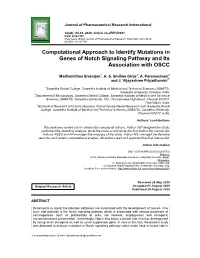 Computational Approach to Identify Mutations in Genes of Notch Signaling Pathway and Its Association with OSCC