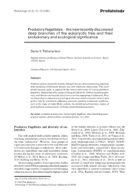 Predatory Flagellates – the New Recently Discovered Deep Branches of the Eukaryotic Tree and Their Evolutionary and Ecological Significance