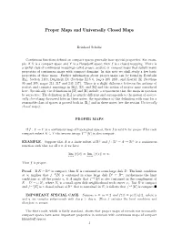 Proper Maps and Universally Closed Maps