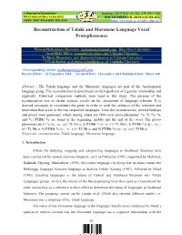 Reconstruction of Tolaki and Moronene Language Vocal Protophonemes