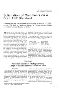 Solicitation of Comments on a Draft ASP Standard