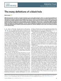 The Many Definitions of a Black Hole