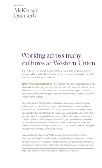 Working Across Many Cultures at Western Union