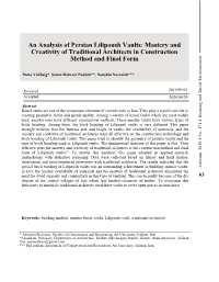 An Analysis of Persian Lilipoush Vaults: Mastery and Creativity Of
