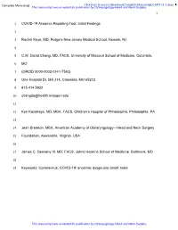 COVID-19 Anosmia Reporting Tool: Initial Findings