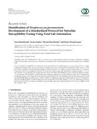 Development of a Standardized Protocol for Optochin Susceptibility Testing Using Total Lab Automation