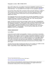 Geographic Levels in NEO CANDO 2010+