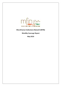 (MFIN) Monthly Coverage Report May 2019