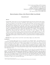 Musical Analysis of Some of the Works by Hafiz Yusuf Efendi