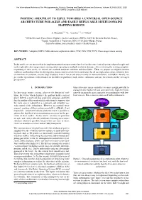Porting Ardupilot to Esp32: Towards a Universal Open-Source Architecture for Agile and Easily Replicable Multi-Domains Mapping Robots