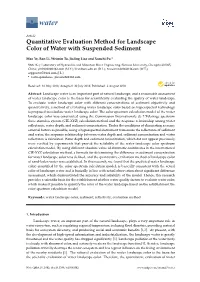 Quantitative Evaluation Method for Landscape Color of Water with Suspended Sediment