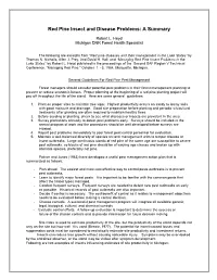 Red Pine Insect and Disease Problems: a Summary