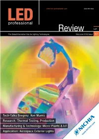 Review Lpr the Global Information Hub for Lighting Technologies May/June 2018 | Issue 67