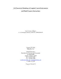 3-D Numerical Modeling of Coupled Crustal Deformation and Fluid