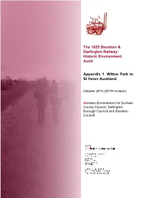 Appendix 1 Management Witton Park to West Auckland