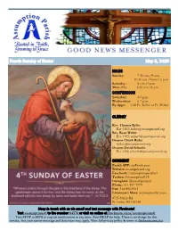 Fourth Sunday of Easter May 3, 2020