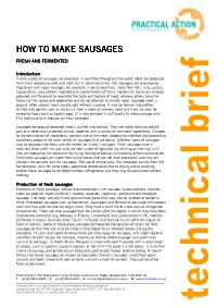 How to Make How to Make Sausages