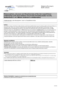 Metamorphism, Structure and Geochemistry of the Aar Massif