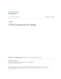 137Th Commencement, Spring