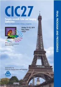 2019 Color and Imaging Conference Final Program and Abstracts