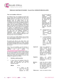 COLLAS CRILL CORPORATE SERVICES LIMITED Terms And